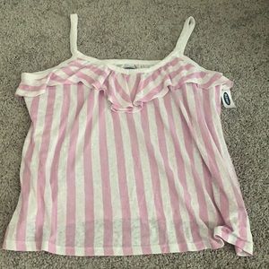 Old Navy Pink Stripe Tank Top